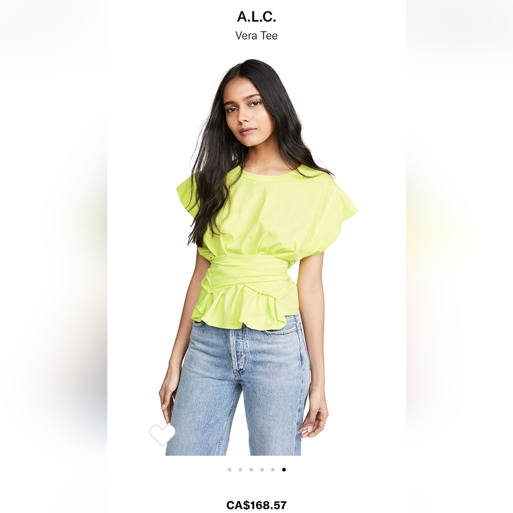 3/$50 A.L.C. Vera Tee in Neon Yellow